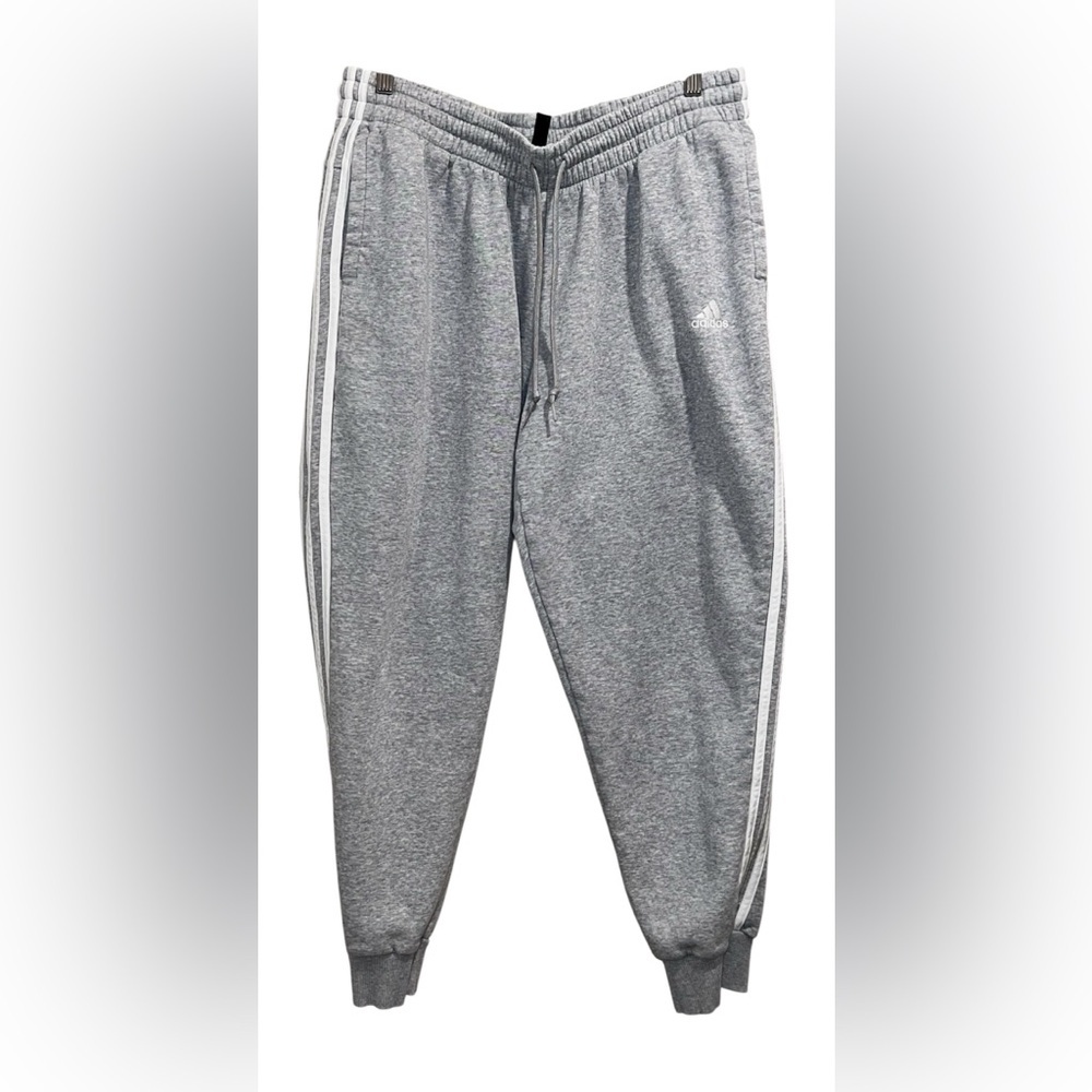 ADIDAS 3-Stripe Grey Fleece Joggers - Women’s 2X